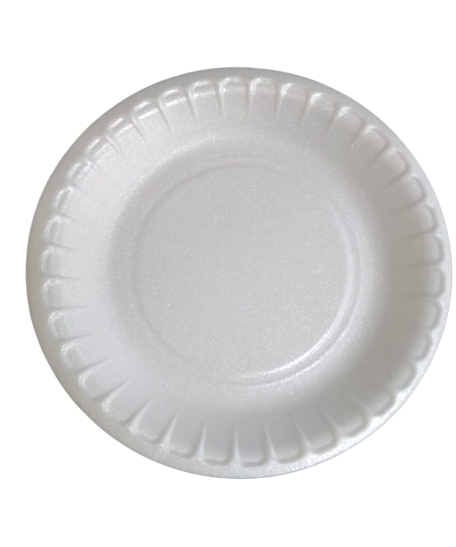 White medium  Non-Laminated Round Foam Plate	